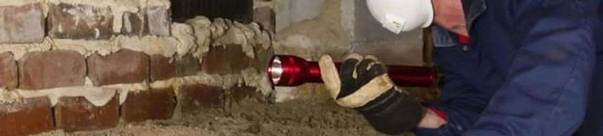 Pest control technician inspecting a crawl space for ant activity and entry points in Shreveport, LA
